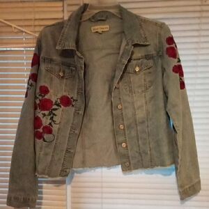 Rose Embroidered Denim Jacket